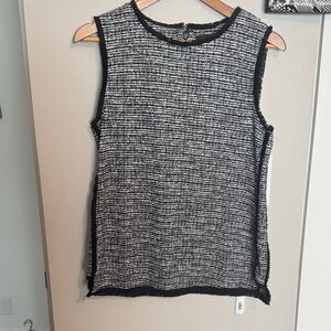 Banana Republic Black and White Textured Tank Top